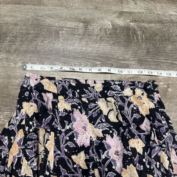 Free People End of the Island Godet Mini Skirt Washed Black Combo Size 2 - Picture 5 of 9